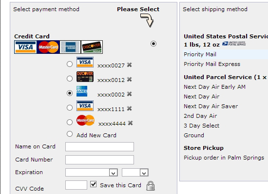 osCommerce Payment Form